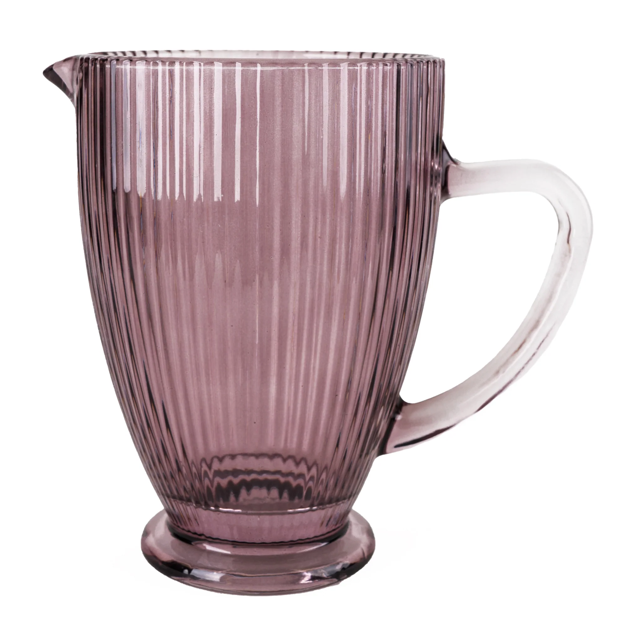 20CM Glass Jug Striped Plum - Image 3