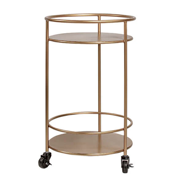 Small Round Drinks Trolley - Gold - Image 12
