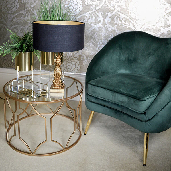 Elegant Gold Leopard Lamp Base with Bold Black Shade - Image 2