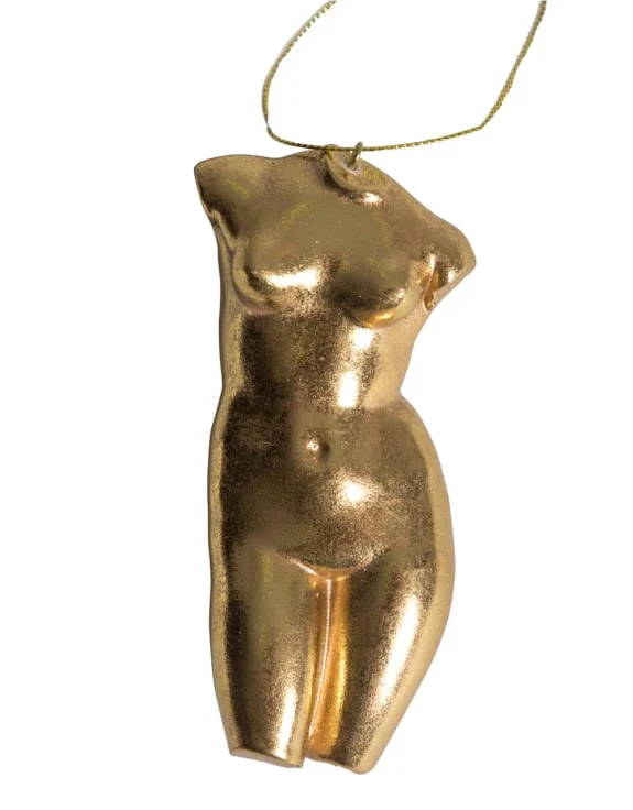 Gold Leaf Female Torso Hanging Decoration - Image 2