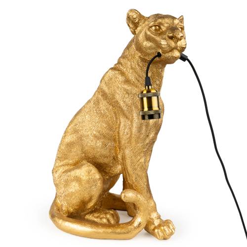 Gold Leopard Resin Lamp Base - Image 5