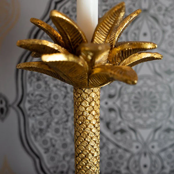 Gold Palm Tree Design - Dinning Candleholder - Image 3