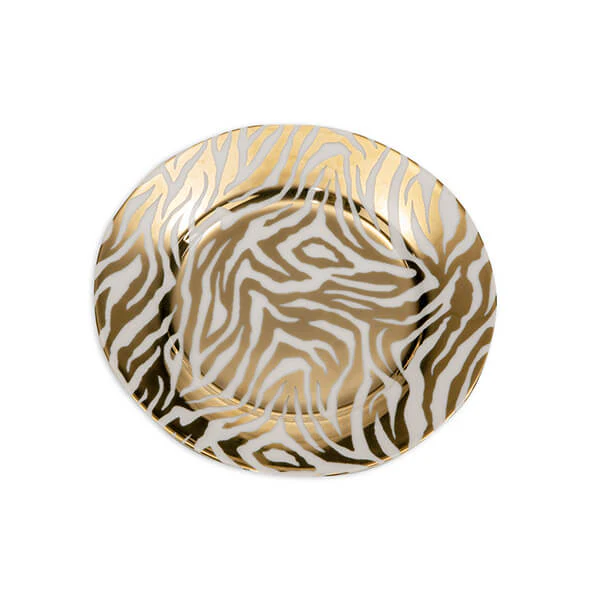Gold and White Zebra Print Side Plate - Image 2