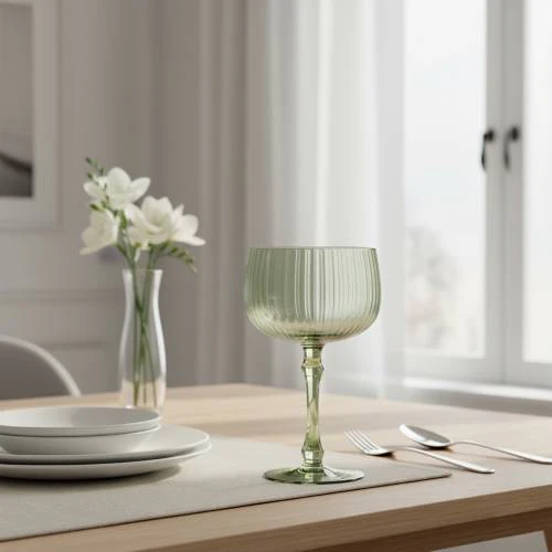 Green Champagne Glass