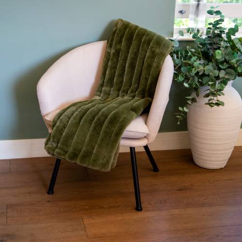 Green Faux Fur Throw