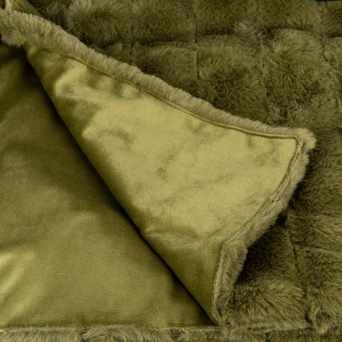 Green Faux Fur Throw - Image 3