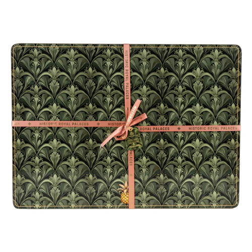 Green Placemats with Art Deco Fan Pattern  - Image 3