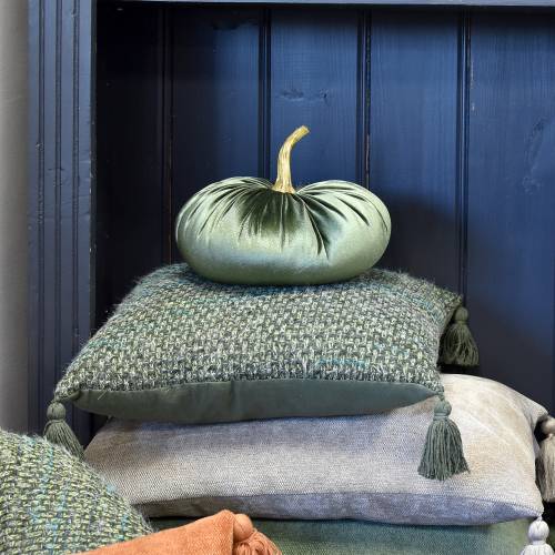Green Velour Pumpkin Cushion