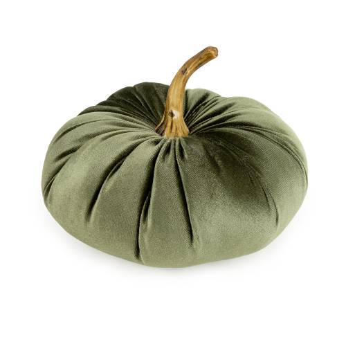 Green Velour Pumpkin Cushion - Image 2