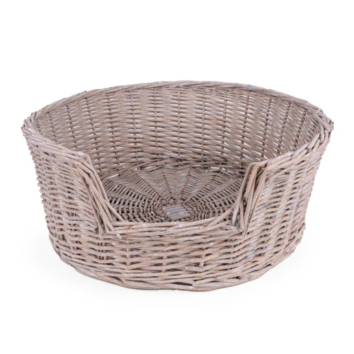 Grey Wicker Cat Basket - Image 3