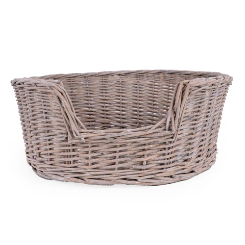 Grey Wicker Cat Basket - Image 4