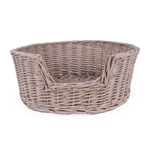 Grey Wicker Cat Basket - Image 5