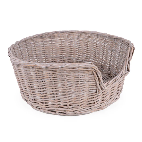 Grey Wicker Cat Basket - Image 6