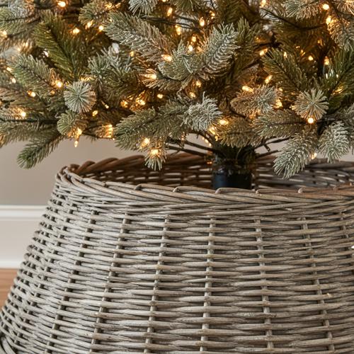 Grey Wicker Christmas Tree Skirt - Image 2