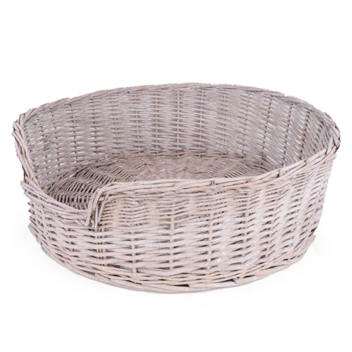 Grey Wicker Dog Basket - Image 3