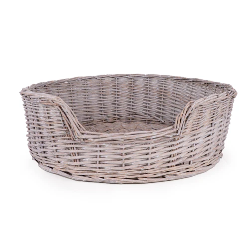 Grey Wicker Dog Basket - Image 4