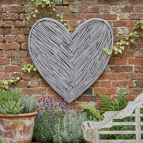 Grey Wicker Heart Hanging Decoration - Image 2