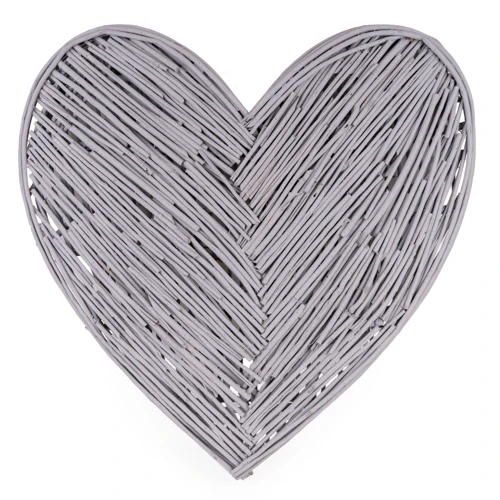 Grey Wicker Heart Hanging Decoration - Image 4