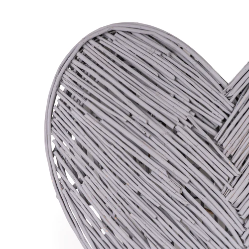 Grey Wicker Heart Hanging Decoration - Image 5