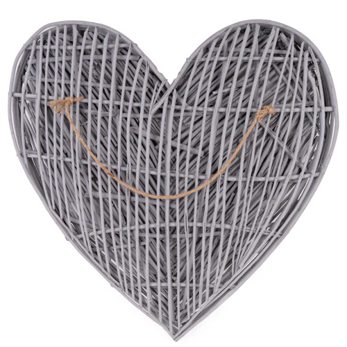Grey Wicker Heart Hanging Decoration - Image 6