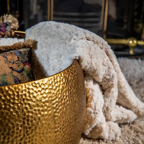 Hammered Gold Coffee Table with Removable Lid - Image 4