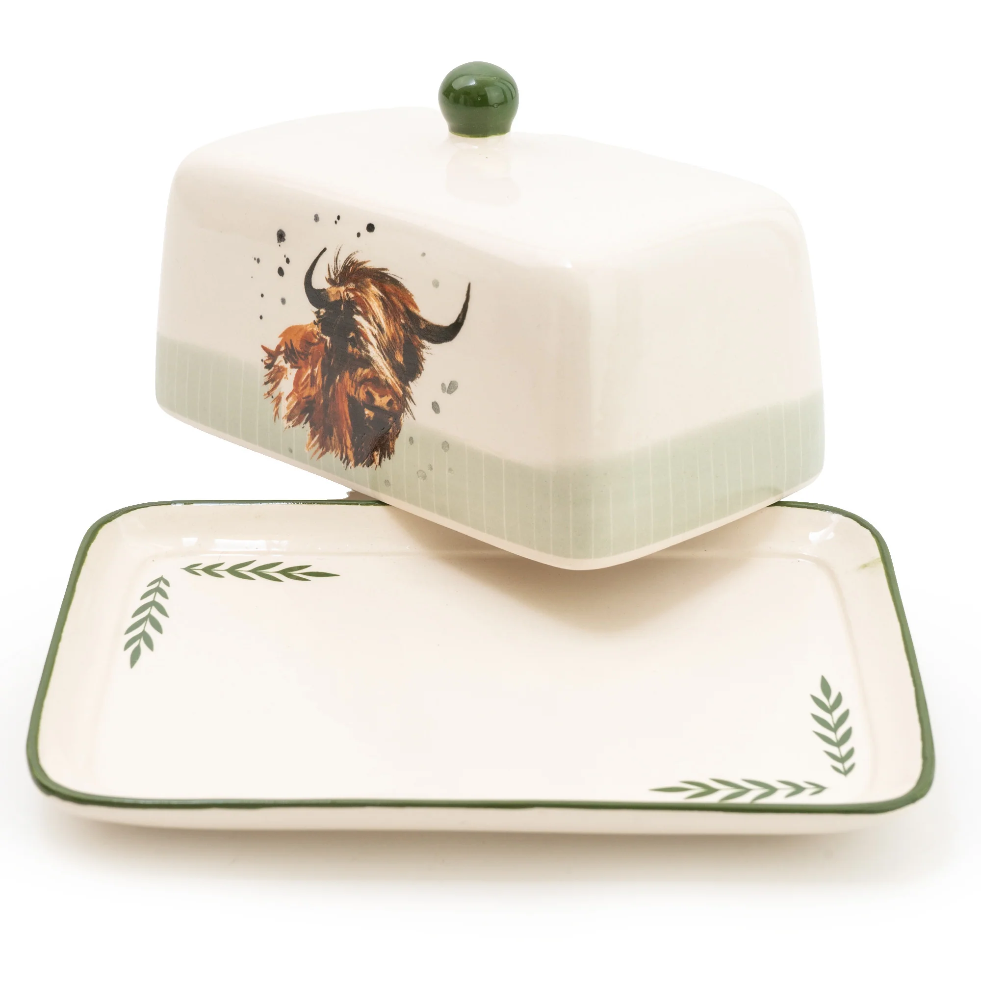 Charming Highland Cow Ceramic Butter Dish - Image 2