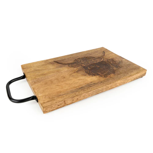 Highland Cow Chopping Board with Metal Handle - Image 4
