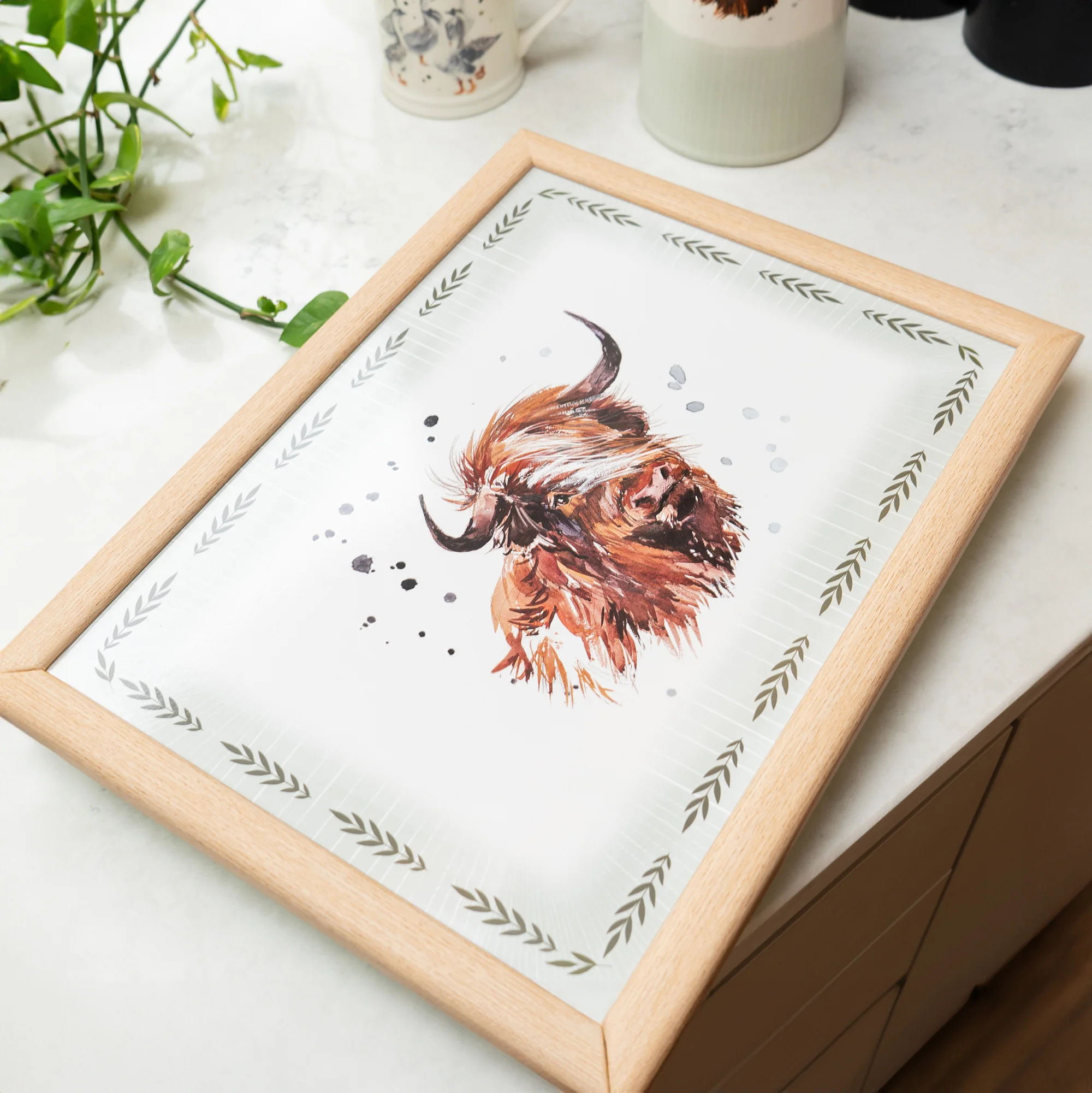 Charming Highland Cow Lap Tray - Image 2