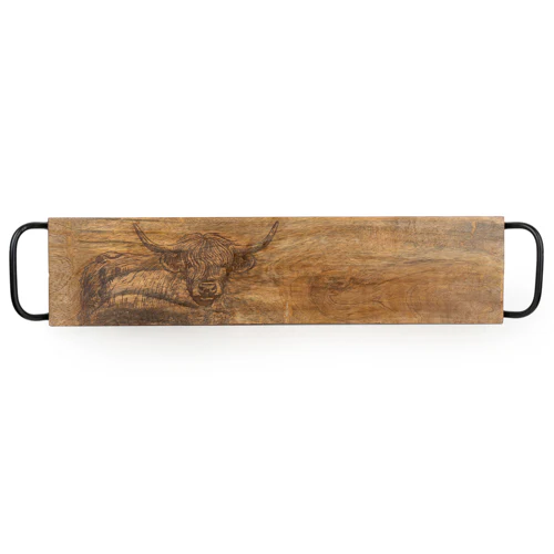 Highland Cow Serving Board with Metal Handles  - Image 3