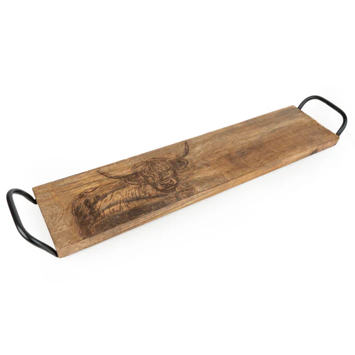 Highland Cow Serving Board with Metal Handles  - Image 4