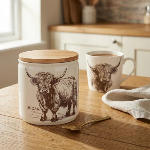 Highland Cow Tea Coffee Sugar Canisters - Image 2