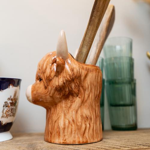 Highland Cow Utensil Jar - Image 5