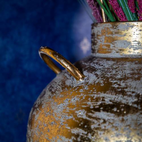 Large Antique Gold Decorative Vase - Image 4