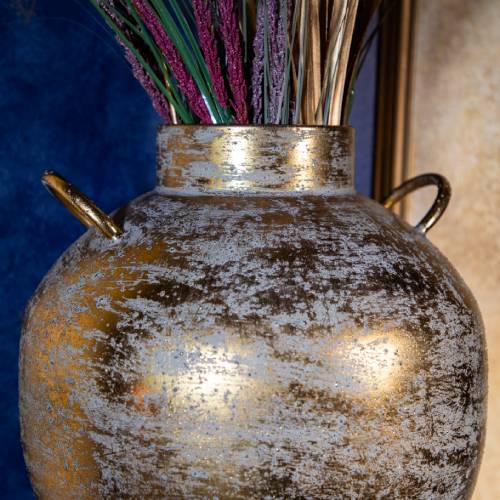 Large Antique Gold Decorative Vase - Image 9