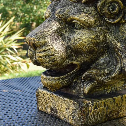 Large Antique Lion Head Planter - Image 2