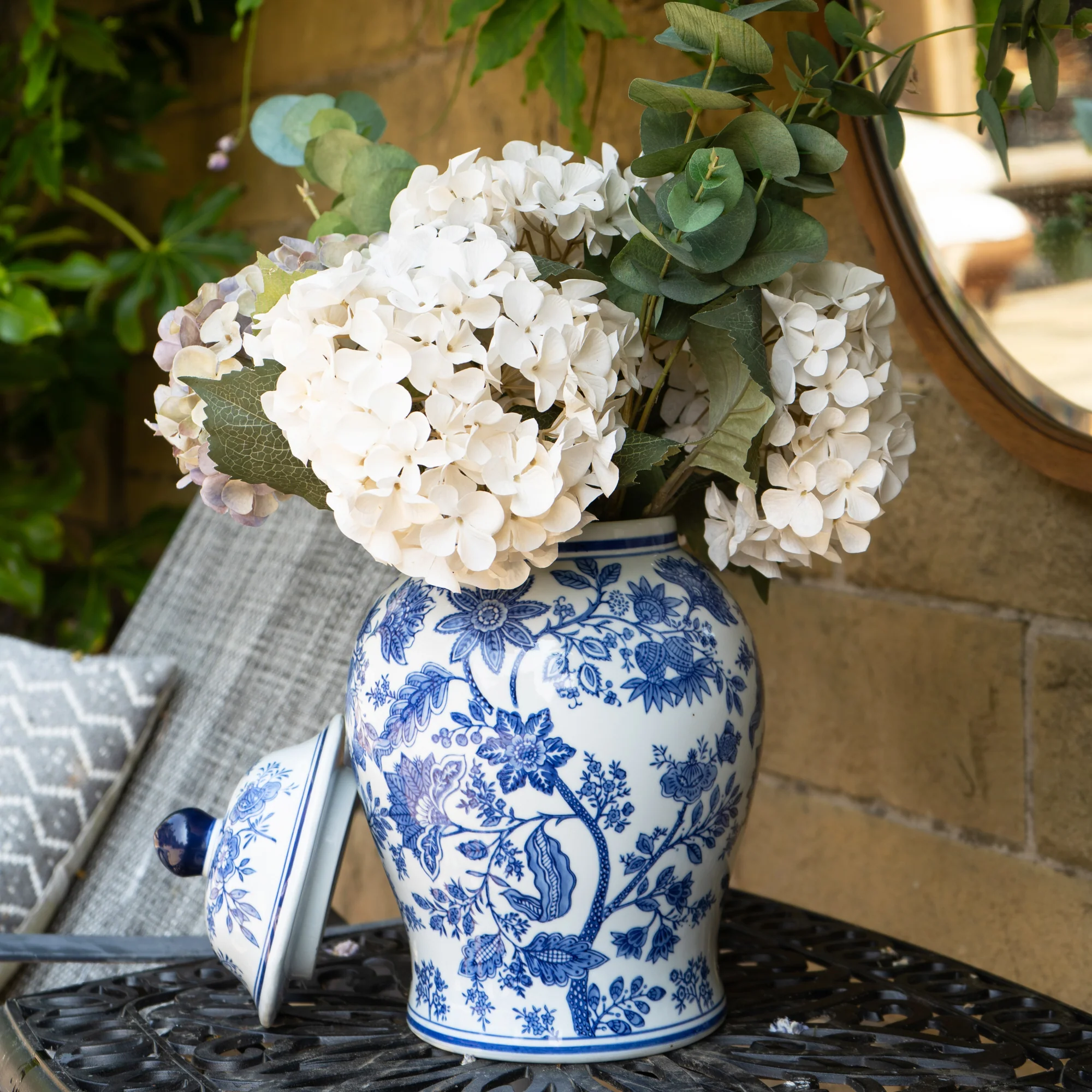Large Blue and White Ginger Jar