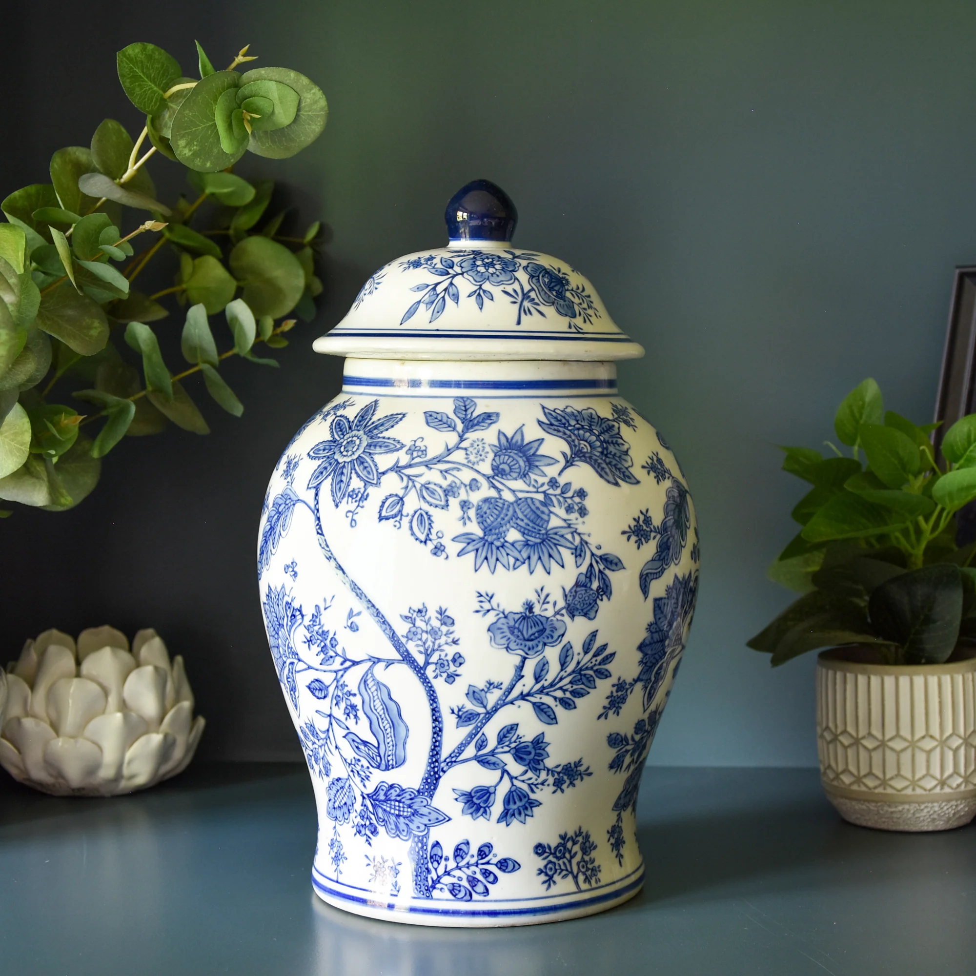 Large Blue and White Ginger Jar - Image 2