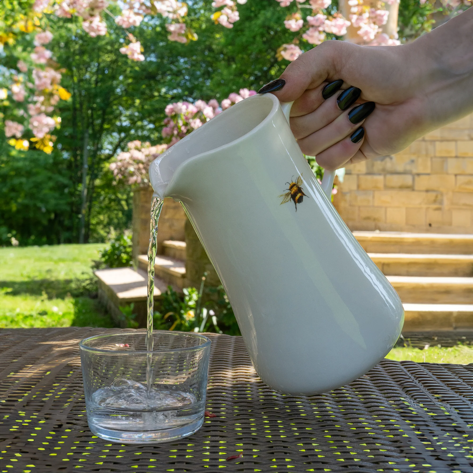 Large Ceramic Jug with Bee Embellishment - Image 3