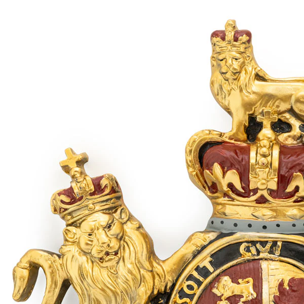 Regal Heritage: Antique Large Coat of Arms Wall Plaque - Image 6