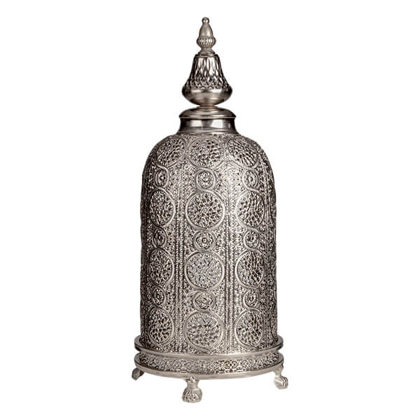 Large Detailed Silver Lantern - Image 2
