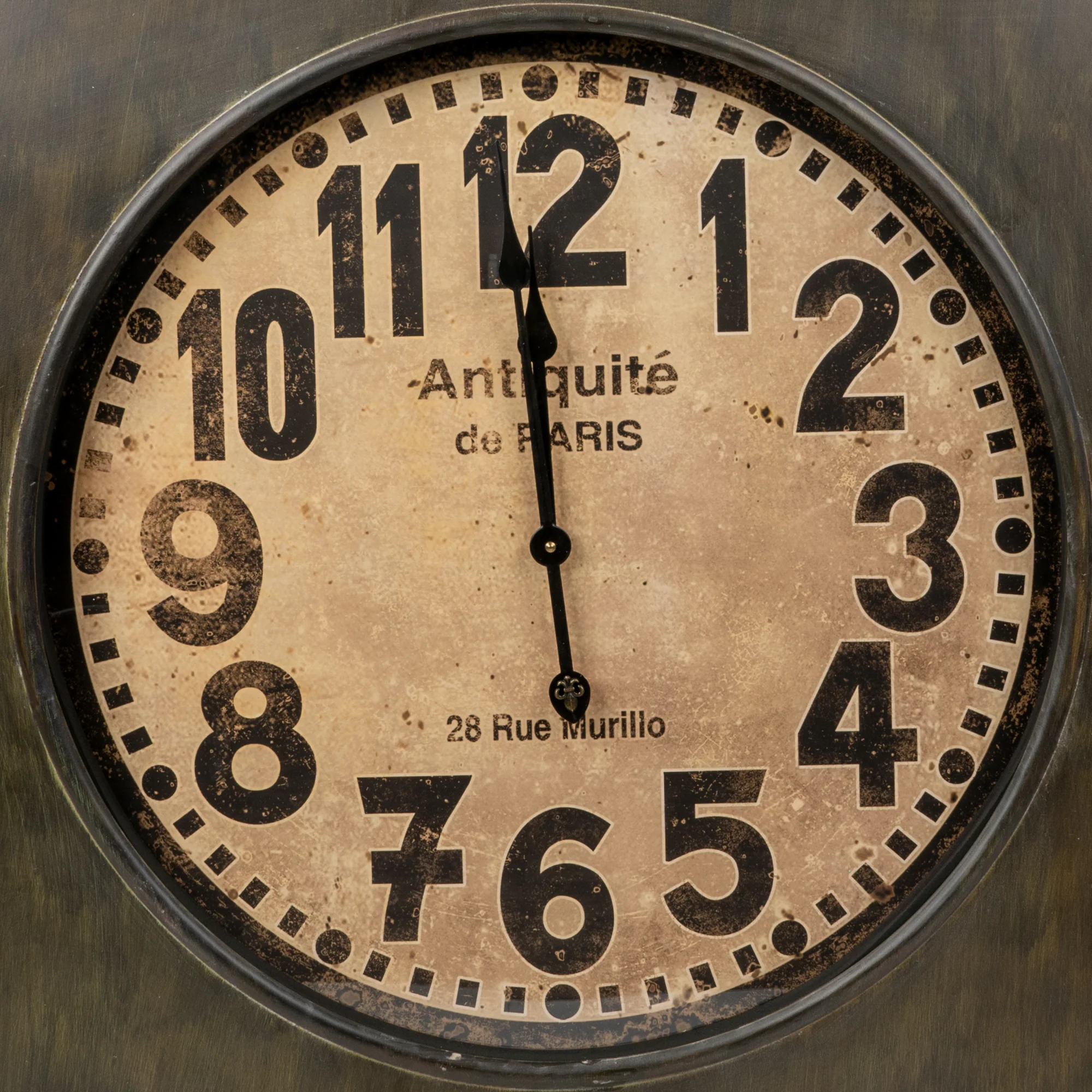 Large Elegant Antiquité de Paris: Square Industrial Wall Clock - Image 5