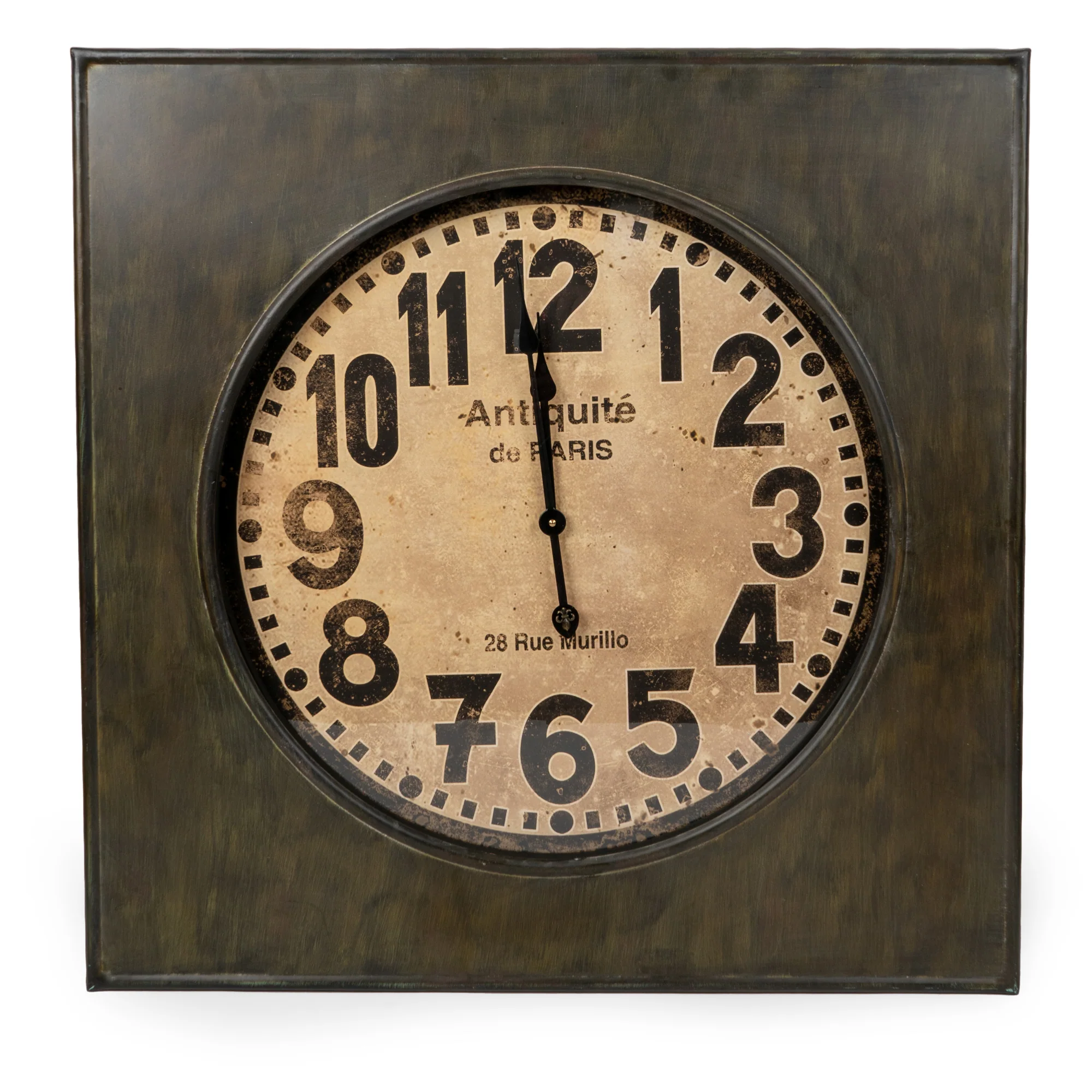 Large Elegant Antiquité de Paris: Square Industrial Wall Clock - Image 6