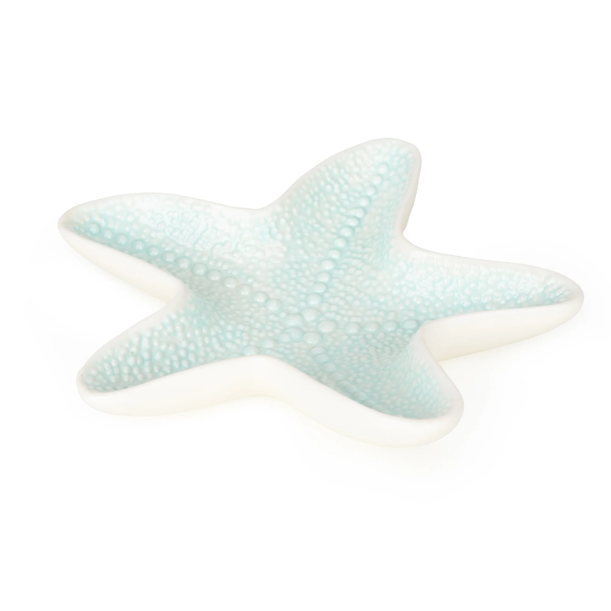 Large Reactive Glaze Embossed Starfish Dish