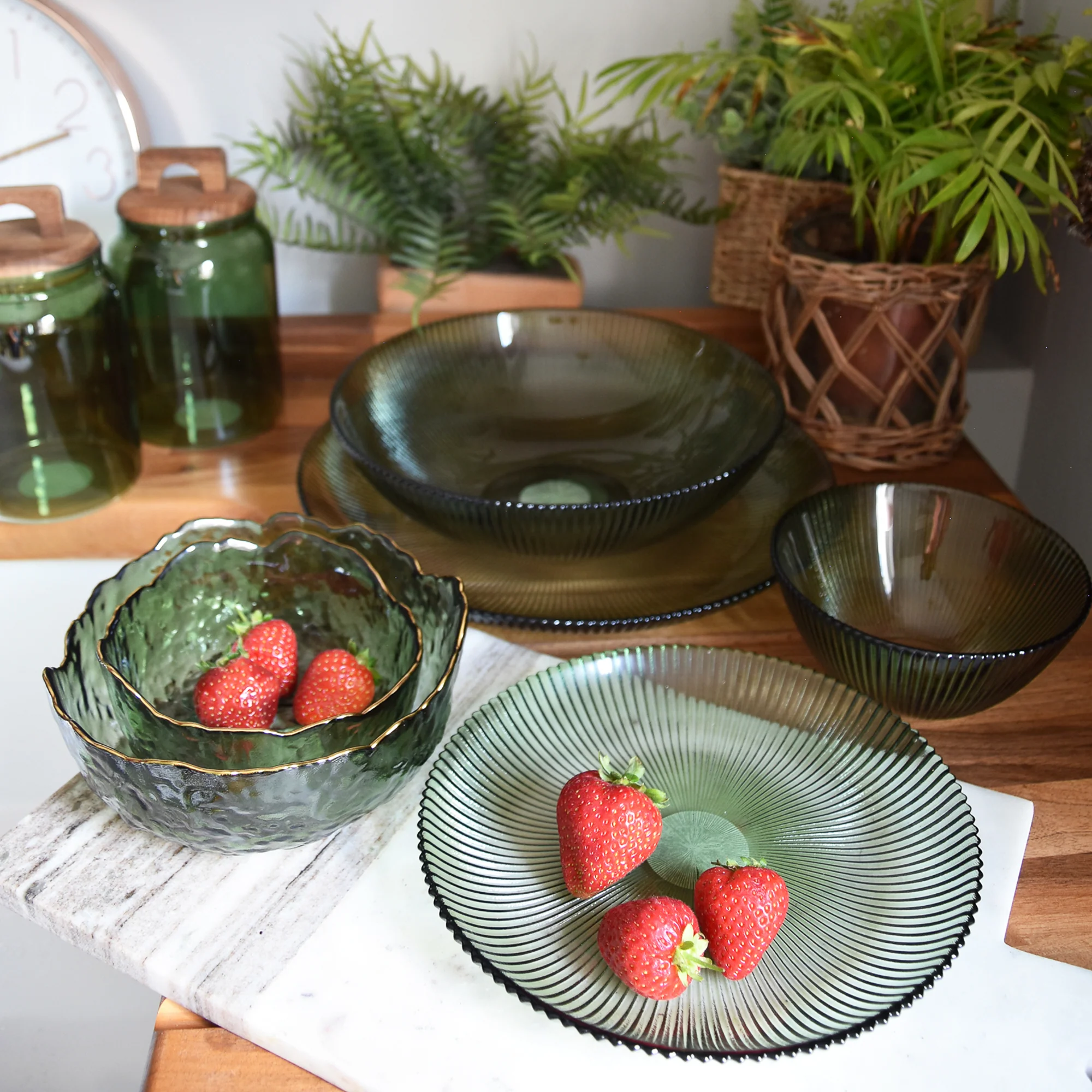 Charming Large Green Glass Plate - Image 2