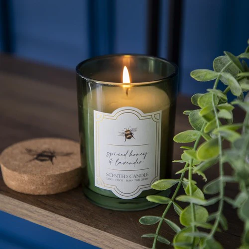 Large Glass Scented Candle with Cork Lid - Bee Orchard Blossom - Image 9