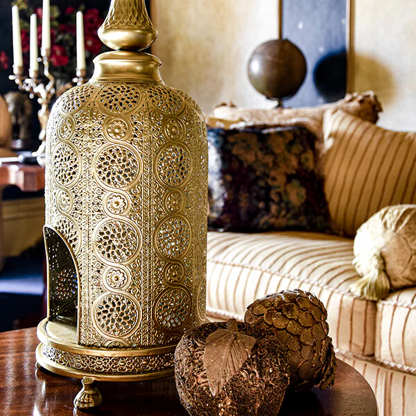 Large Detailed Gold Lantern