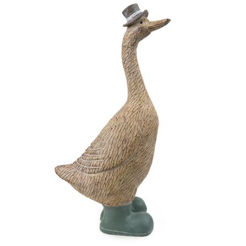 Large Grey Duck Ornament with Spotty Wellies - 38.5cm - Image 2