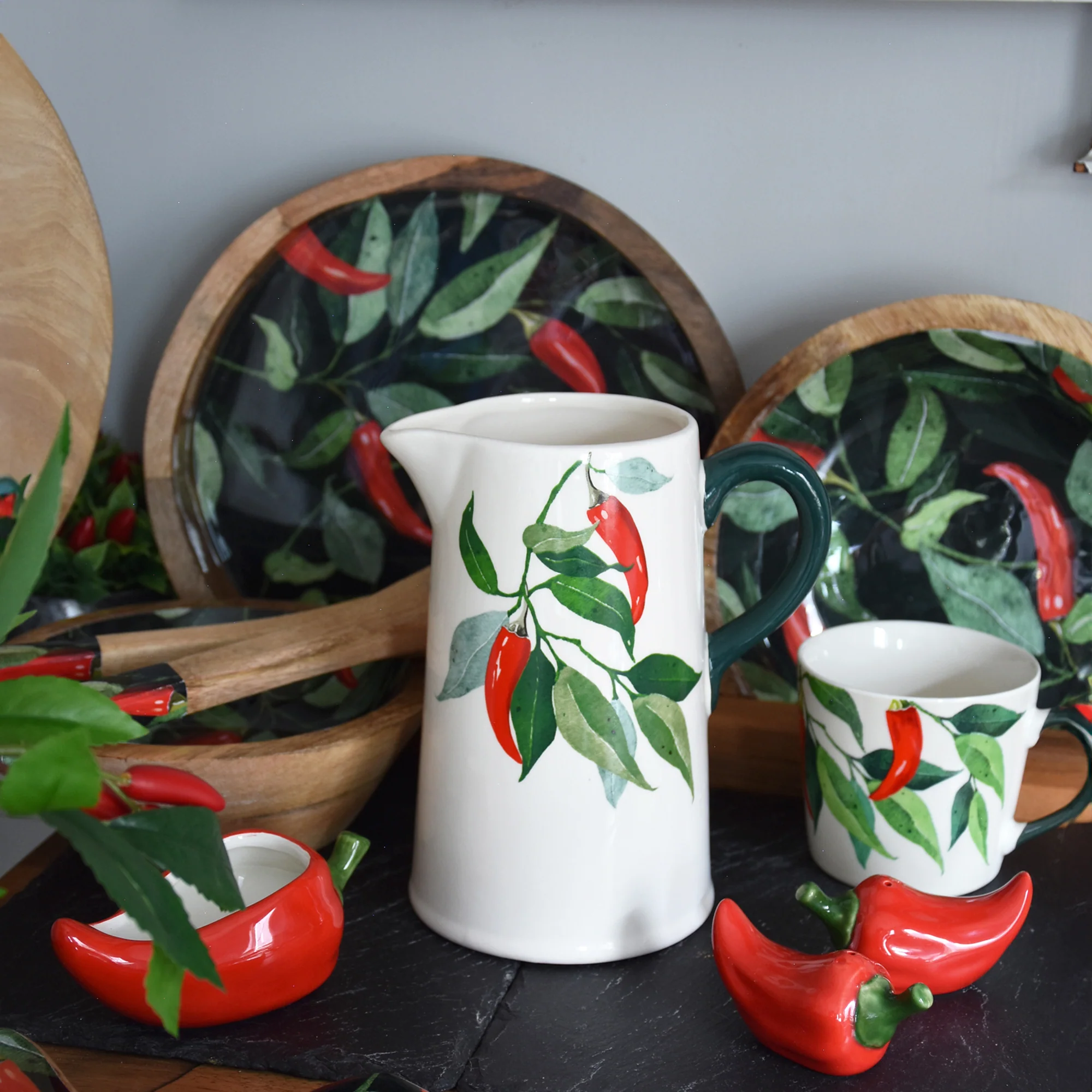 Large Jug with Chilli Illustration