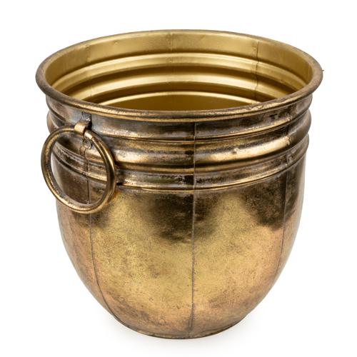 Antique Gold Large Metal Planter - Image 7