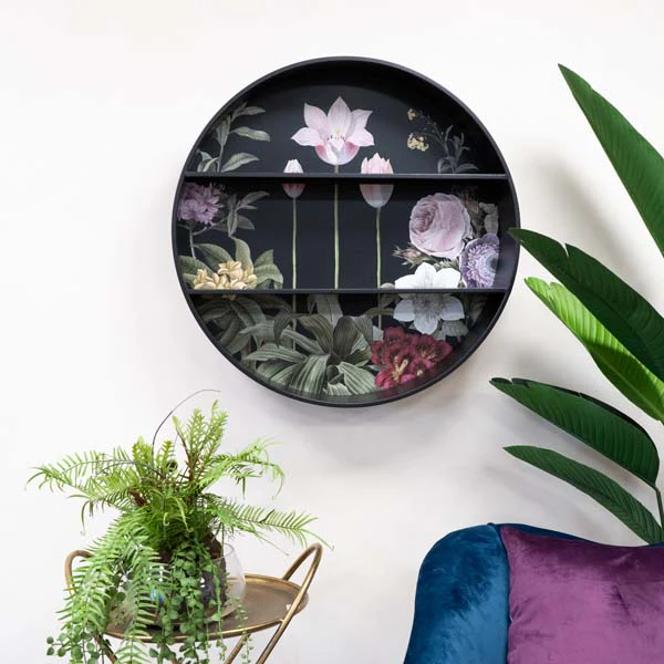Large Metal Wall Unit with Shelves Black - Image 2